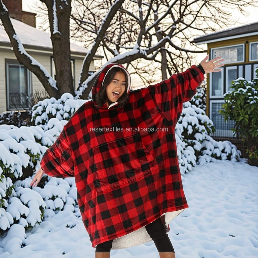 Christmas Deer Design Modern Sherpa Flannel Fleece Throw Blanket Knitted Eco-Friendly Anti-Pilling Fluffy Couch Bed Sofa Cozy