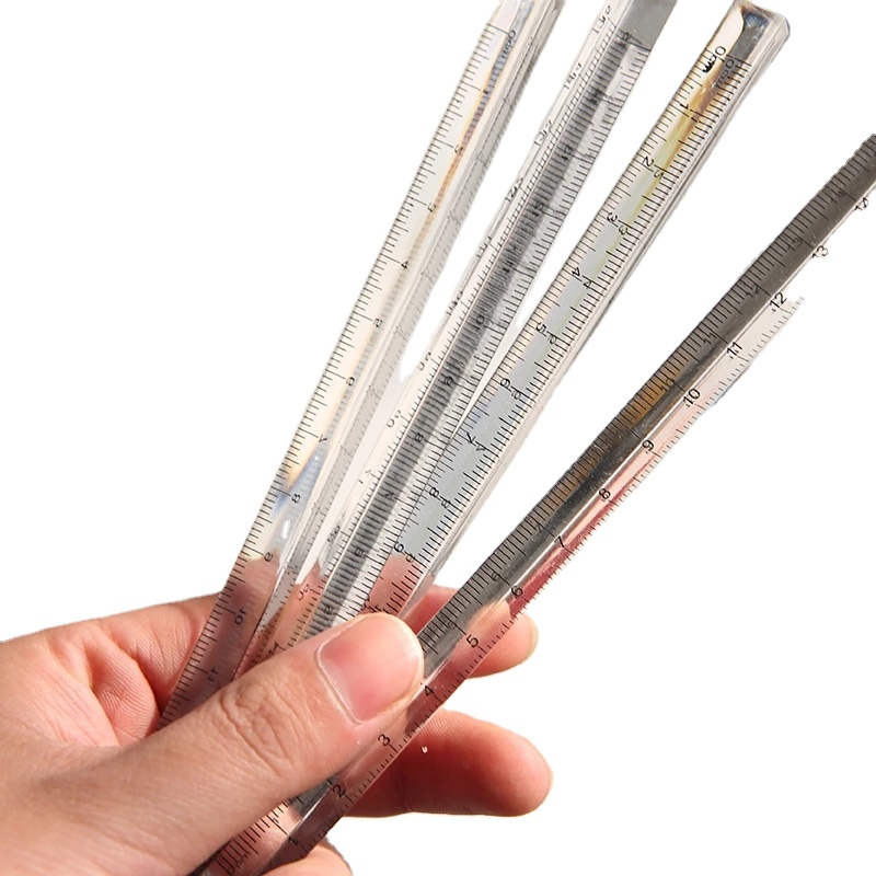 15 см прозрачная прямая Линейка Канцелярские Принадлежности для студентов простые прозрачные треугольные линейки детские весы с обеих сторон измерительные инструменты