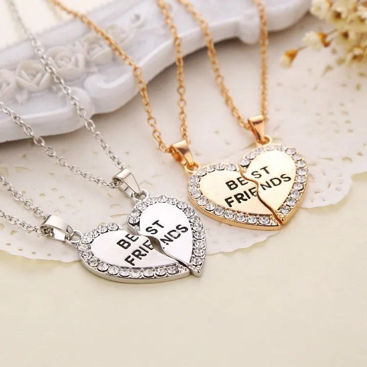 Broken Heart Necklace Gold Best Friend Necklaces Best Friends