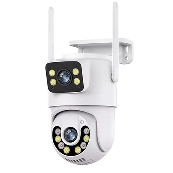 Xcreation 4MP dual lens camera wifi two-way audio smart full color night vision with audio home security cctv camera