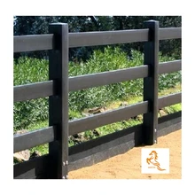 4 rail black diamond pvc vinyl horse farm ranch flat-top line fence with matching gates and post