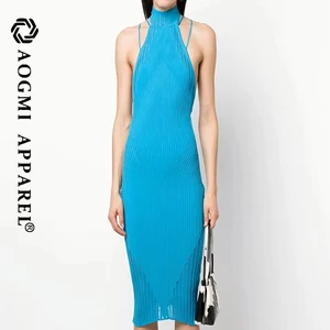 Haute Couture Luxury Ladies Tea-Length Gown off the Shoulder Sleeveless Backless Satin Eco-Friendly Casual Straight Silhouette