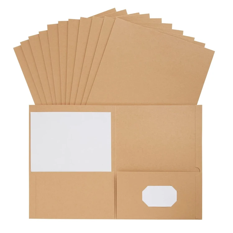Custom Printing A4 Size File Two Single Pocket Folders Kraft Paper File ...