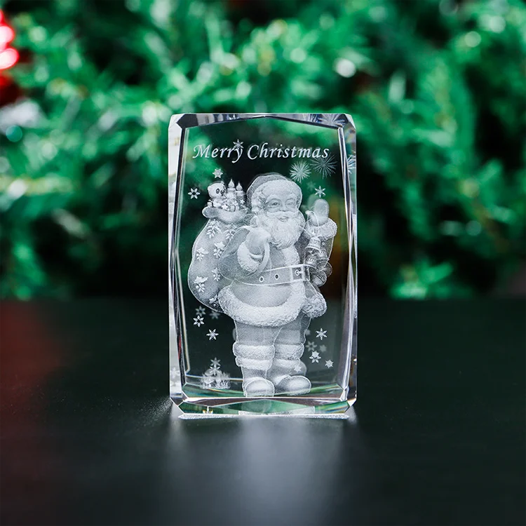 product factory wholesale merry christmas gifts decoration 3d laser crystal crafts for christmas-38