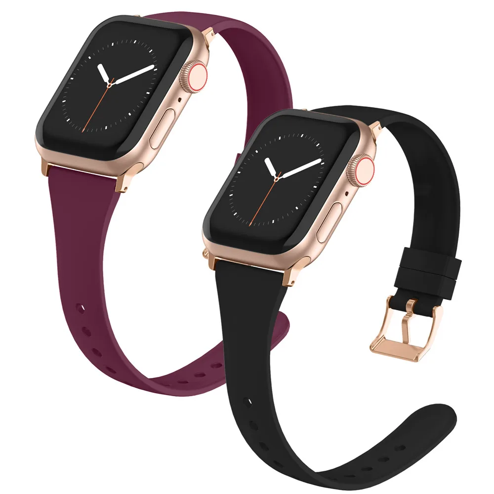 
Силиконовый резиновый спортивный ремешок для наручных часов apple watch band для Iwatch series 6 
