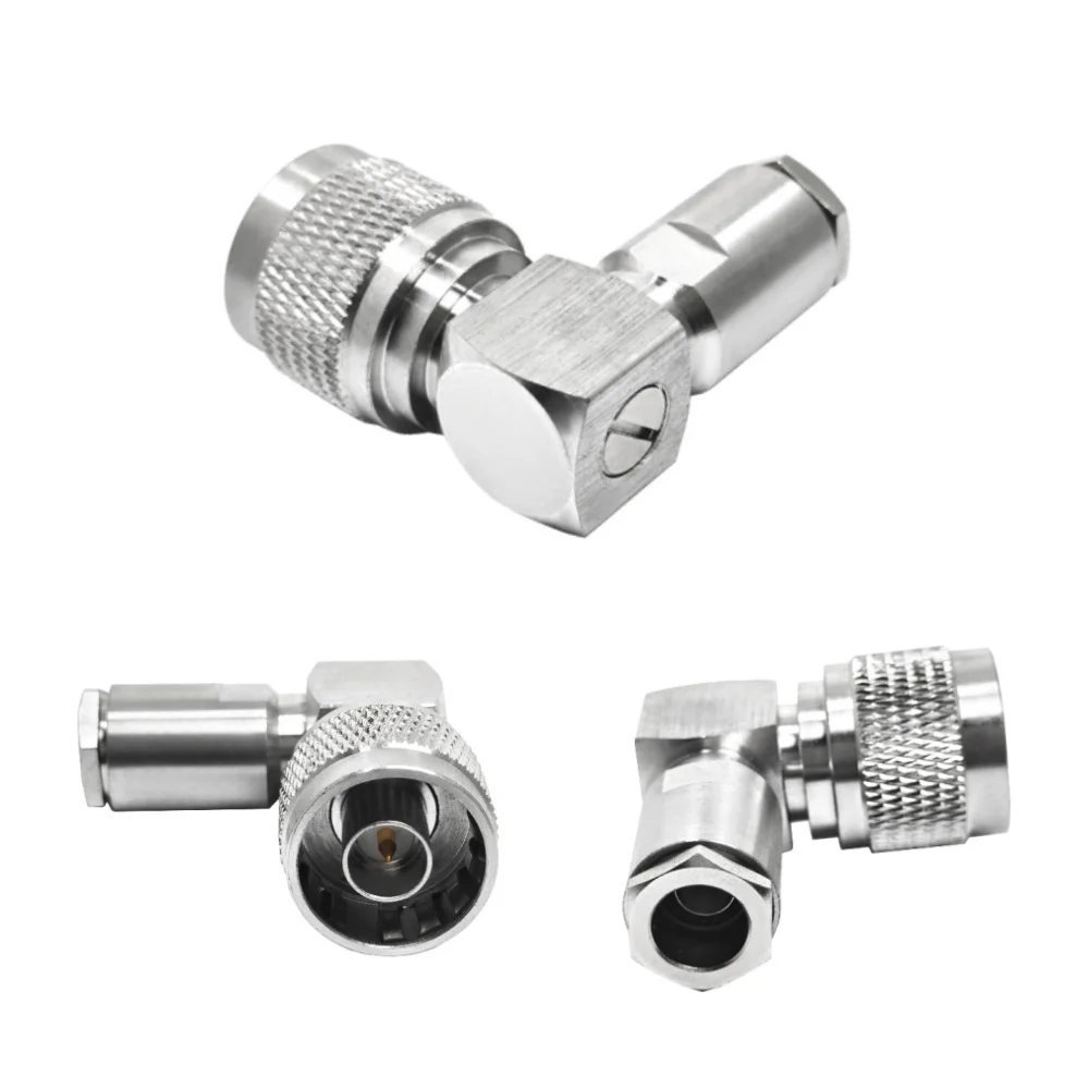 50ohm Quick Connect N Type Male Right Angle Clamp for LMR300 5DFB Cable Rf Coaxial Connector Customization Acceptable