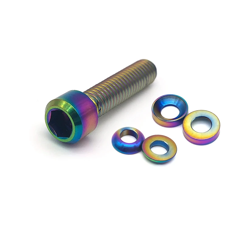 New Product Anodized Natural Color Hex Socket Head Screws Grade 5 M8 M10 Torx Screw Motorbike Titanium Screw M5