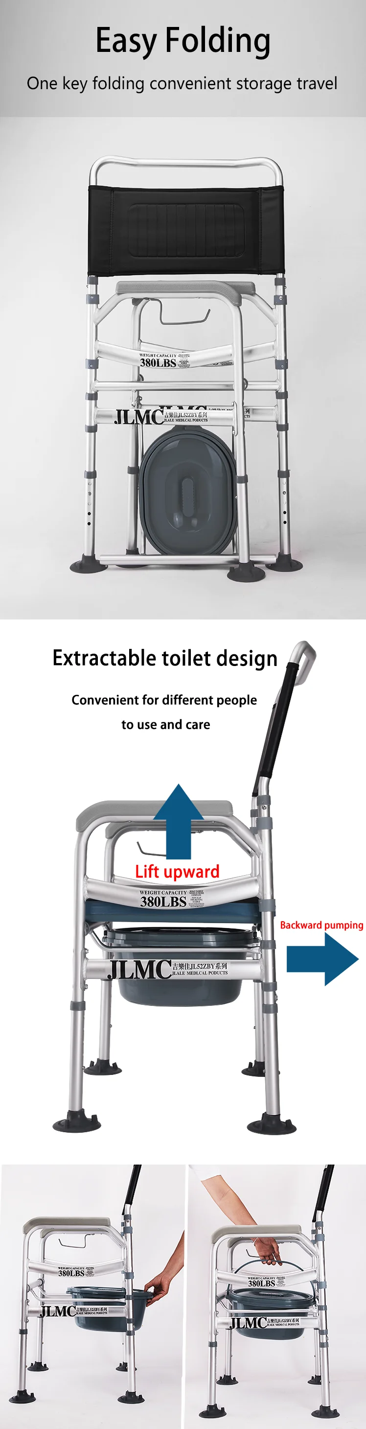 Modern Adjustable Shower And Commode Chair Premium Commode Chair For