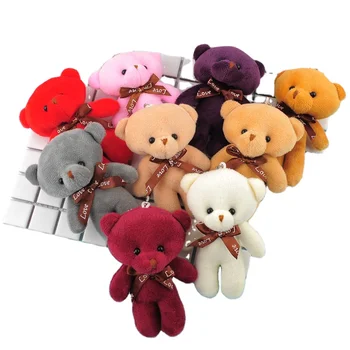 Plush Teddy Bear Keychains Mini Bear Plush Doll Toys Cute Stuffed Plush Bear Pendant Wholesale