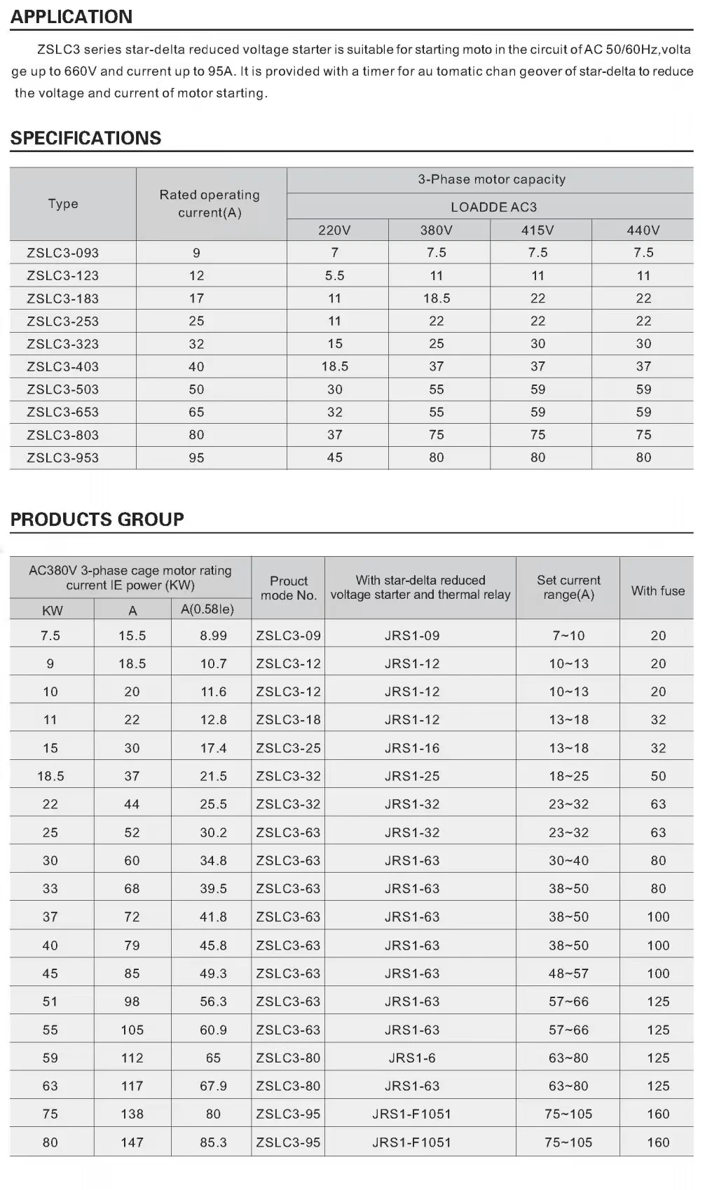 Srmn Zslc3 3 Phase Star-delta Reduced Voltage Starter General Ac ...