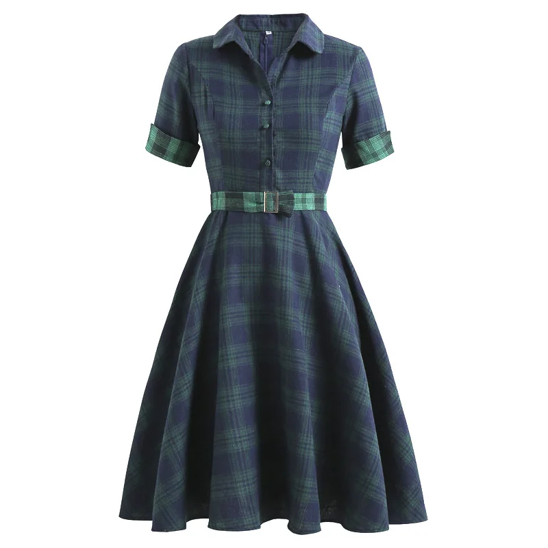 Shop Our Women's 50s 60s a-Line Rockabilly Plaid Dresses