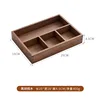 Black walnut wood four-compartment storage box (25*18*4.5cm)