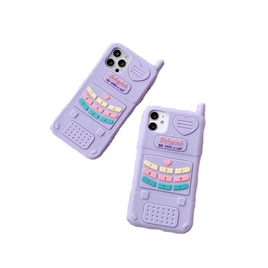 Cute Pink Love Heart Kid Girl Gift Phone Case for Iphone 14