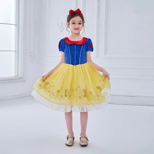 Chic Silhouette Comfort Material Girls Disney Snow White Princess Christmas Dress for Children