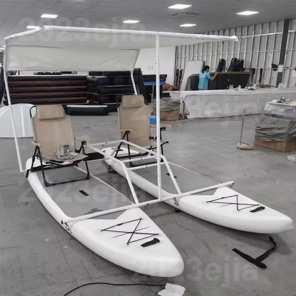 Combine Two Sup Portable Inflatable Catamaran for Lakes and Oceans Durable Leisure Fishing Pontoon and Pedal Bikes for Sale
