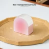Wordless pink half-round small box with transparent border