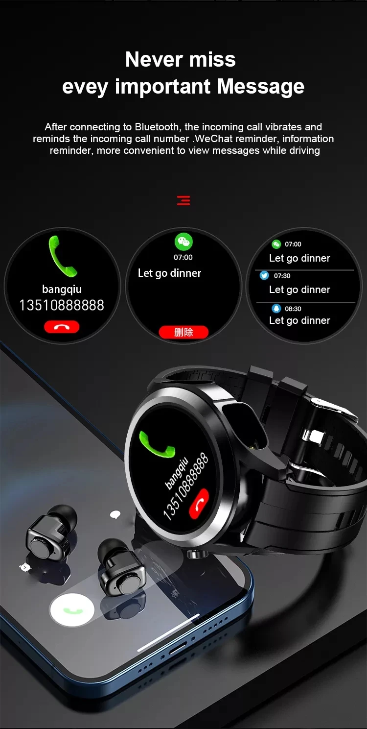 Ldnio Jm03 Smartwatch Bluetooth Headset 2in1 Heart Rate Blood