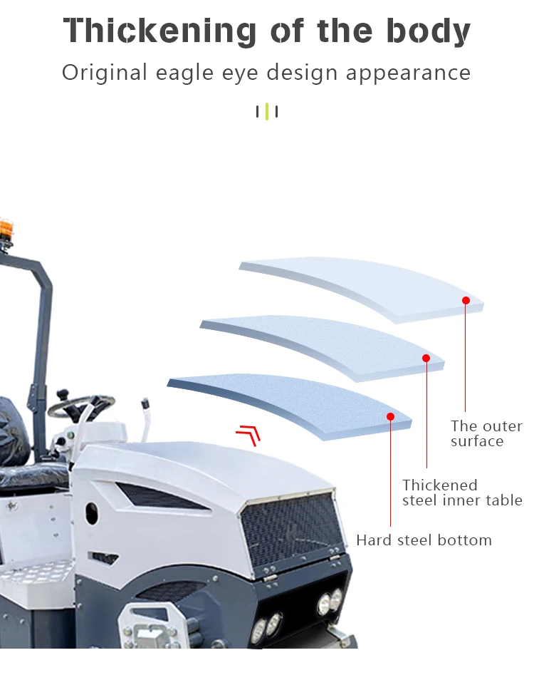 Small hand push single drum diesel roller 1 ton 2 ton 3 ton 4 ton 5 ton road compaction pavement repair Construction machinery