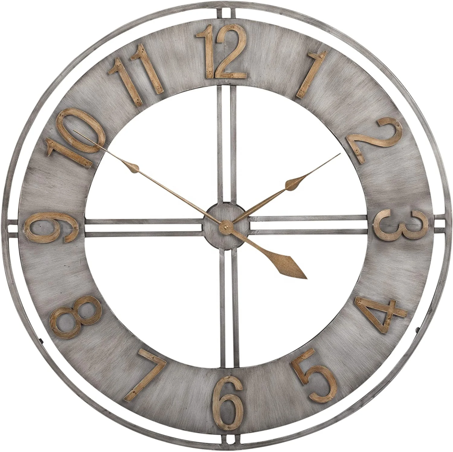 30inch 76cm Industrial Loft Bronze Steel Metal Wall Clock Buy Large Industrial Wall Clocks