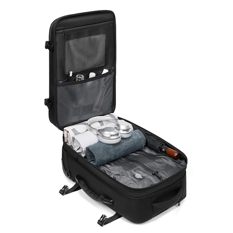 Trolley Bag With Roller Large Capacity Travel Duffel Bag Duffel Bag, Multifunctional Rolling Backpack Portable Business Backpack