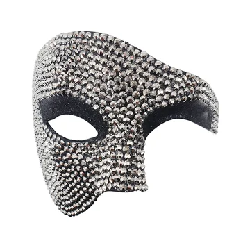 European American High-End Fashion Half Face Carnival Rhinestone EVA Mask Masquerade Ball and Halloween Party Ideal