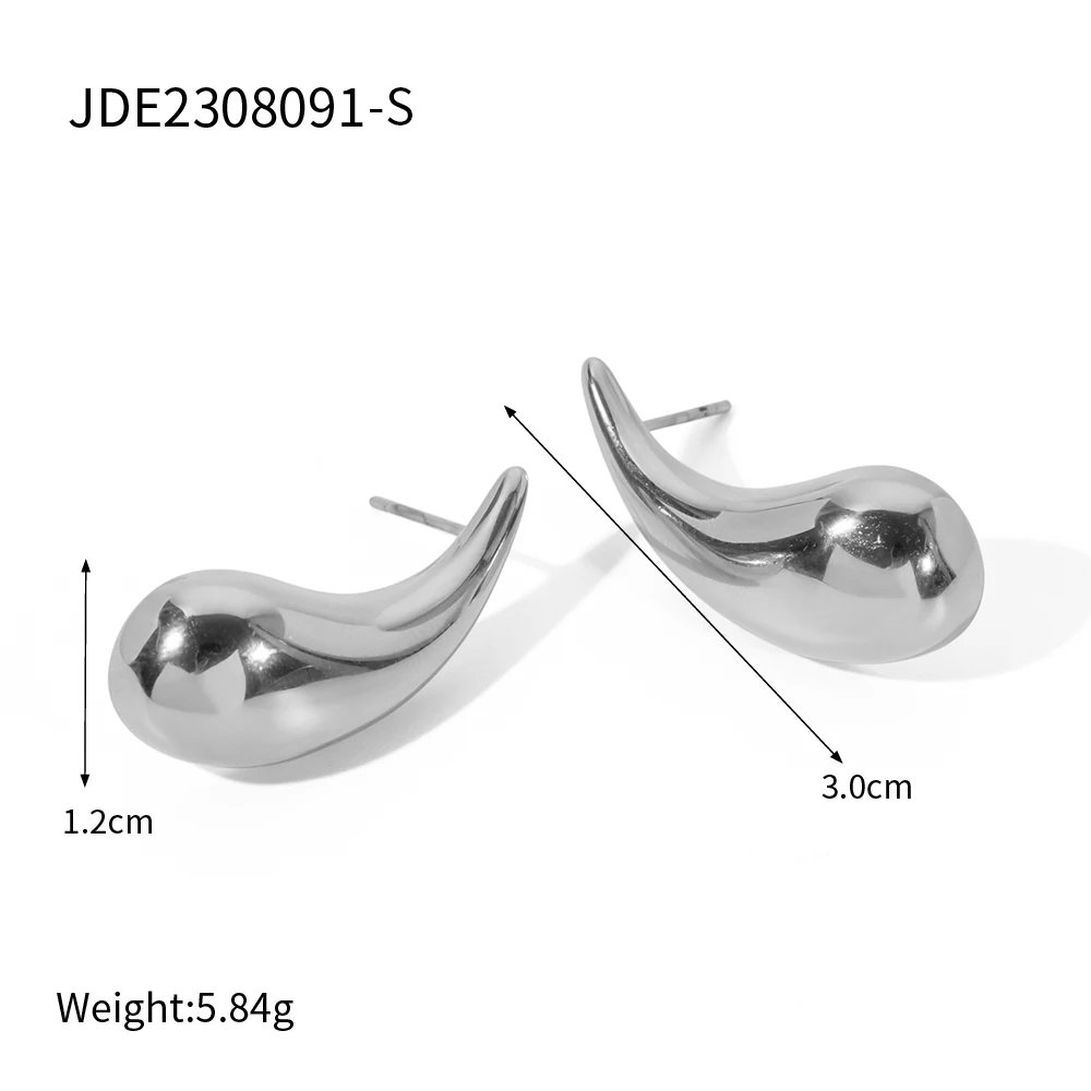 Tear Drop Water Fall Earring_Silver