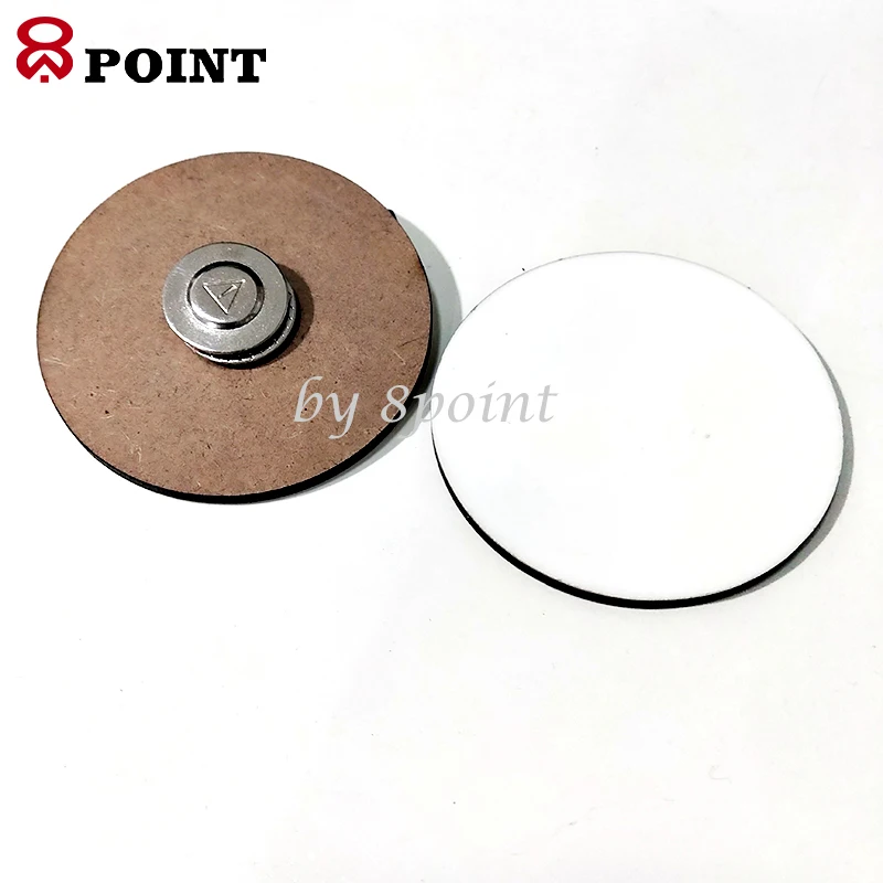 Circle Sublimation Wooden Name Badge Magnetic Blank Name Tag Custom Name Card