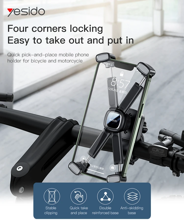 Adjustable Phone Holder Stand Universal Motorcycle Bicycle Bike Handlebar Bracket Mount Clip GPS Phone Holder