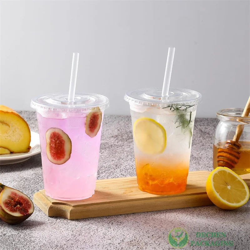 Cocktail Cups Plastic Smoothie Cups And Dome Lids