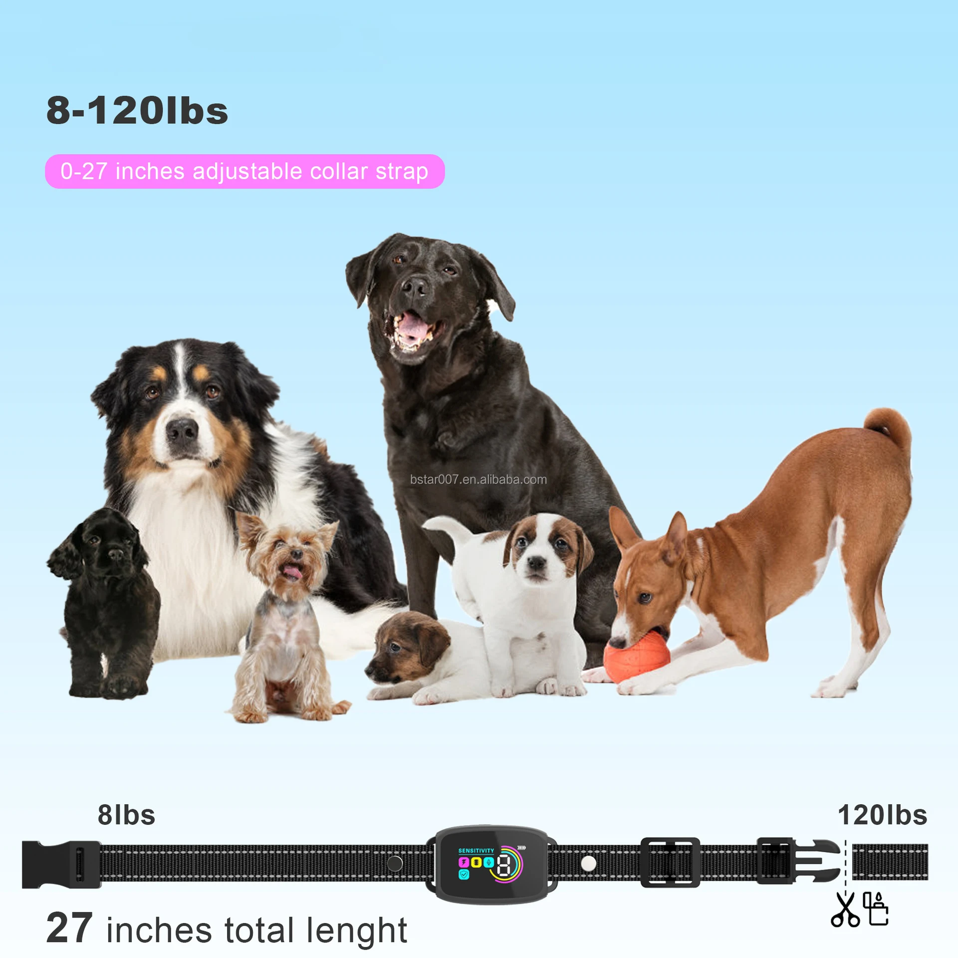New Smart Automatic Anti Barking Dog Collar Hd Digital Display Ip67