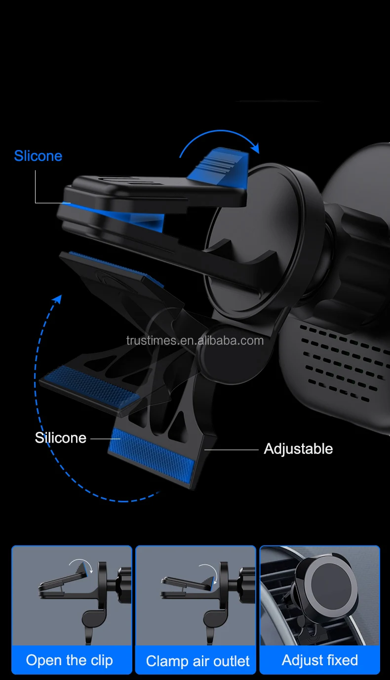 Trending Wireless Fast Charger 15w Car Phone Holder Charging For Iphone