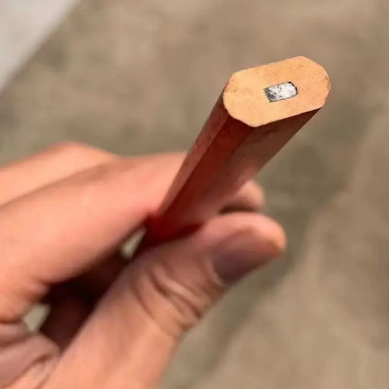 Wholesale custom logo carpenter pencils 7 inches flat octagonal hard black promo gift woodworking construction pencils