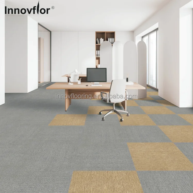 Pp Schlingenflor Moderne Waschbare Teppichfliesen 50x50 Kommerziell Büro Modular Pvc-rücken