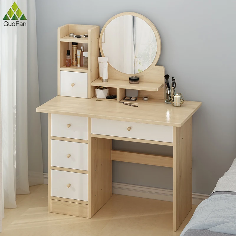 Dressing Table with Mirror and Drawers  Makeup Table Dresser Set Office Simple Bedroom for Girls Luxury Corner Makeup Desk