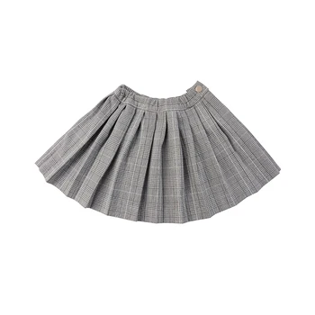 Fashion design polyester rayon woven plaid kid girls school uniforms pleated mini skirt