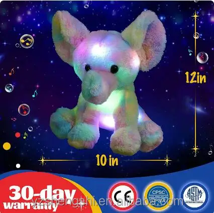 CE EN71 Luminous Stuffed Rainbow Koala Elephant Cat Unicorn Glow Plush Toys with LED Night Music Lights Lullabies Gifts for Kids