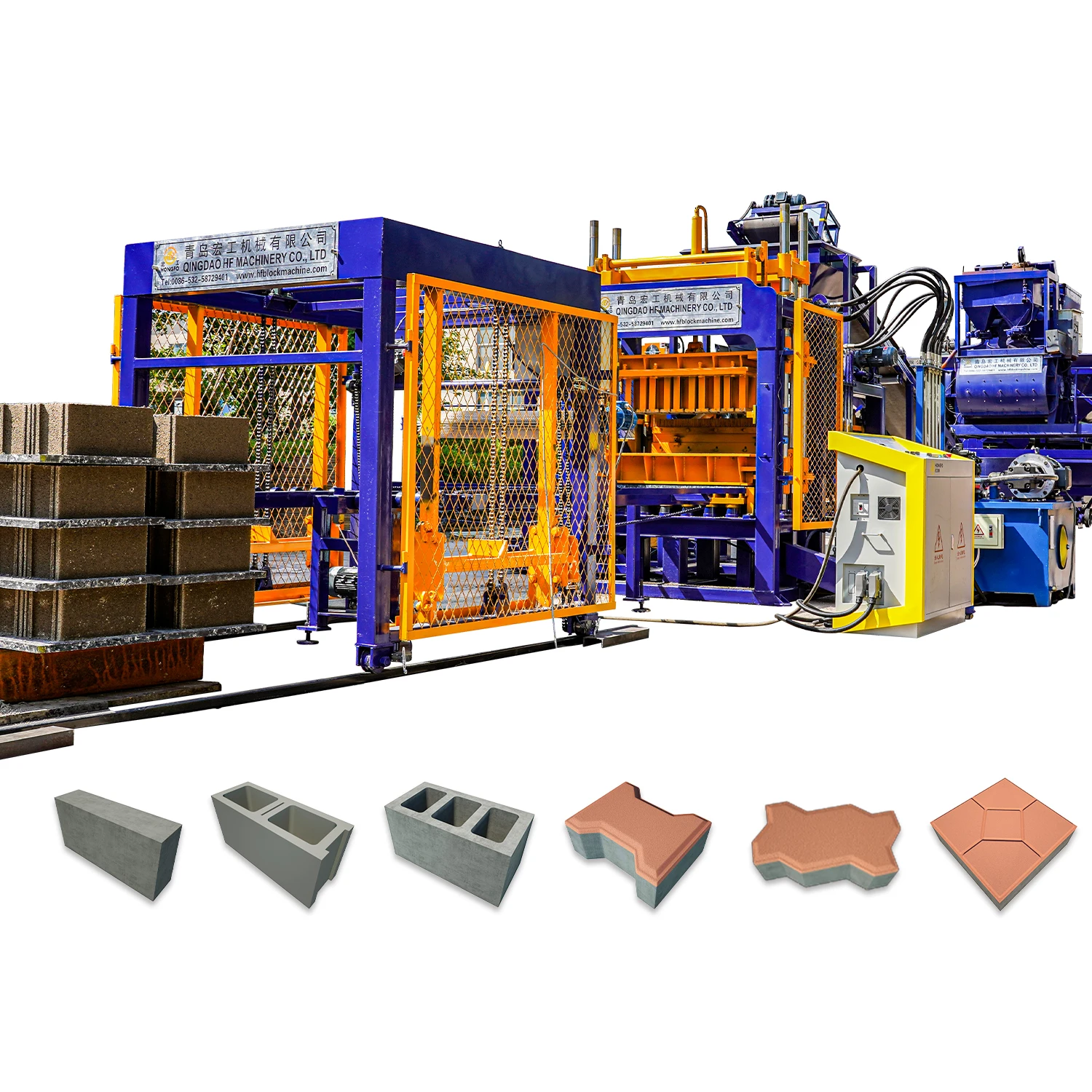 QT5-15 Interlocking Brick Machine Foam Concrete Blocks Maker With PLC Core Components & Engine Pump for Cement Raw Material