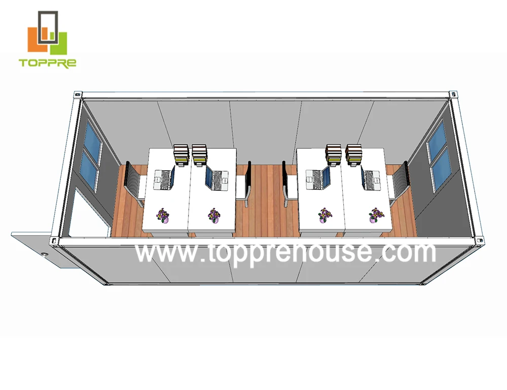 TOPPRE 40ft Steel Container House Prefab Detachable Camping Home Office Container 20ft Shop Hotel Detachable Container House