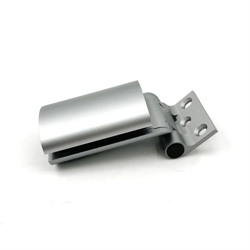 Horizontal Shape Sliver Finished Pivot Mount Hinges Wall to Glass Shower Door Hinges