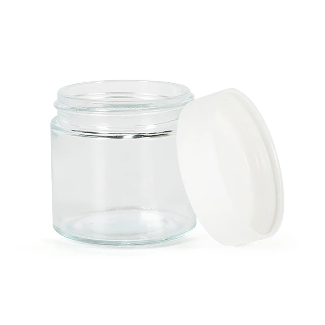 Wide Mouth Clear Hair Cream Glass Jar Bath Salt Packaging Bottle 200ml Cosmetic Glass Jars With Plastic Lids