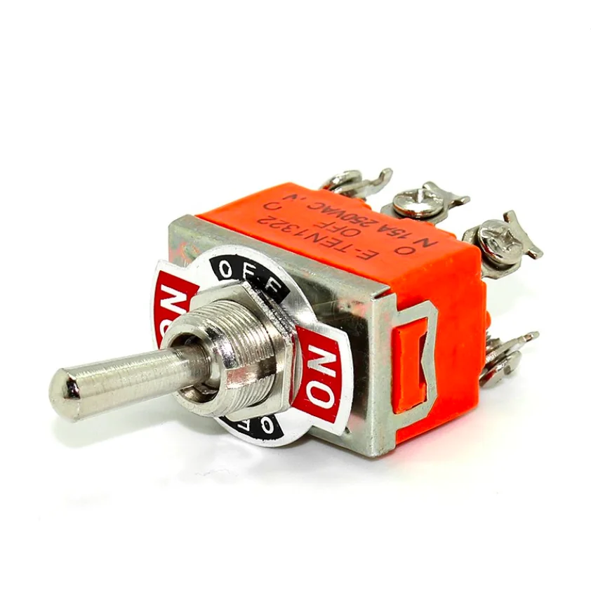 E-TEN 1322 ON/OFF/ON 6ピン 15A 250VAC トグルスイッチ - ES-1322