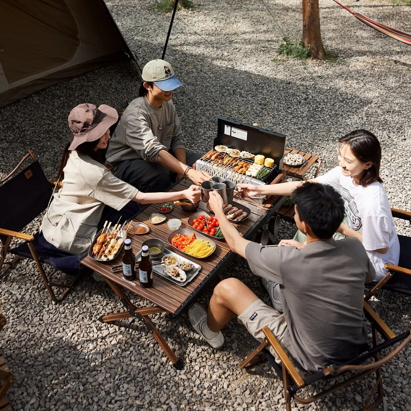 Naturehike Masaüstü Seyahat Izgarası Açık Hava Kamp Barbekü Taşınabilir Kömürlü Döner Ocağı