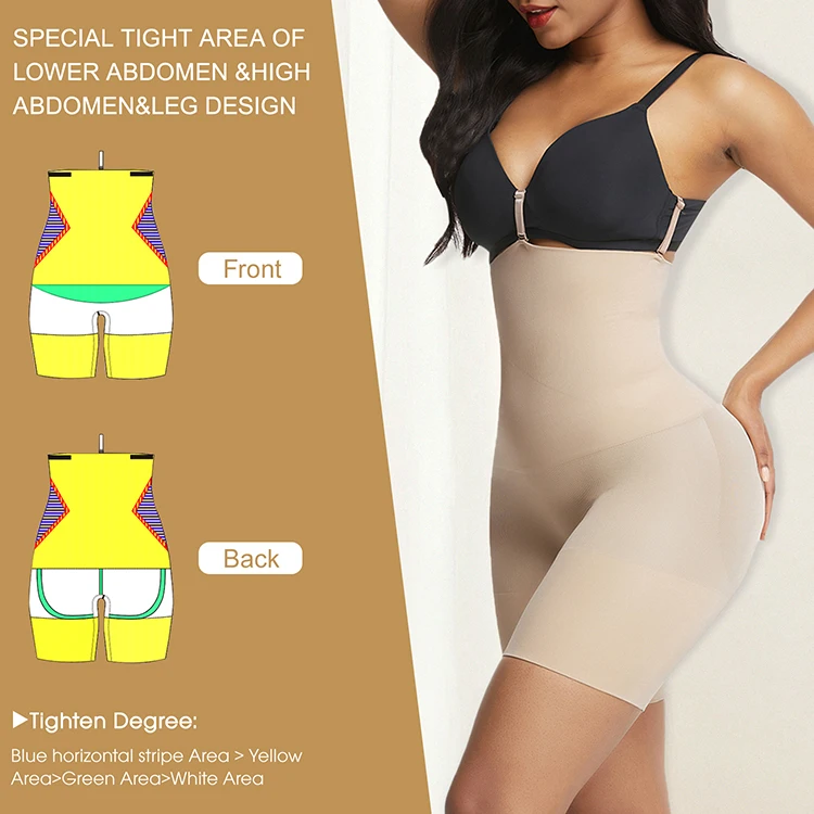 1pcs Women's High Waist Tummy Control Seamless Shorts - Double Layer  Shapewear For A Smooth Silhouette