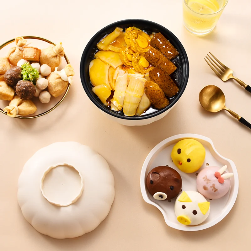 YUEDISI Household Mini Electric Cooker Non Stick Coating Pot Portable One Person Hot Pot for Dormitory