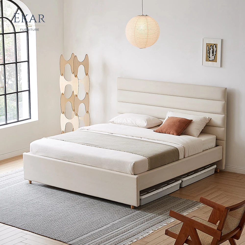 product new design ekar half leather modern bedroom bed-63