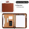 Calculatrice marron + 25 feuilles de papier à notes