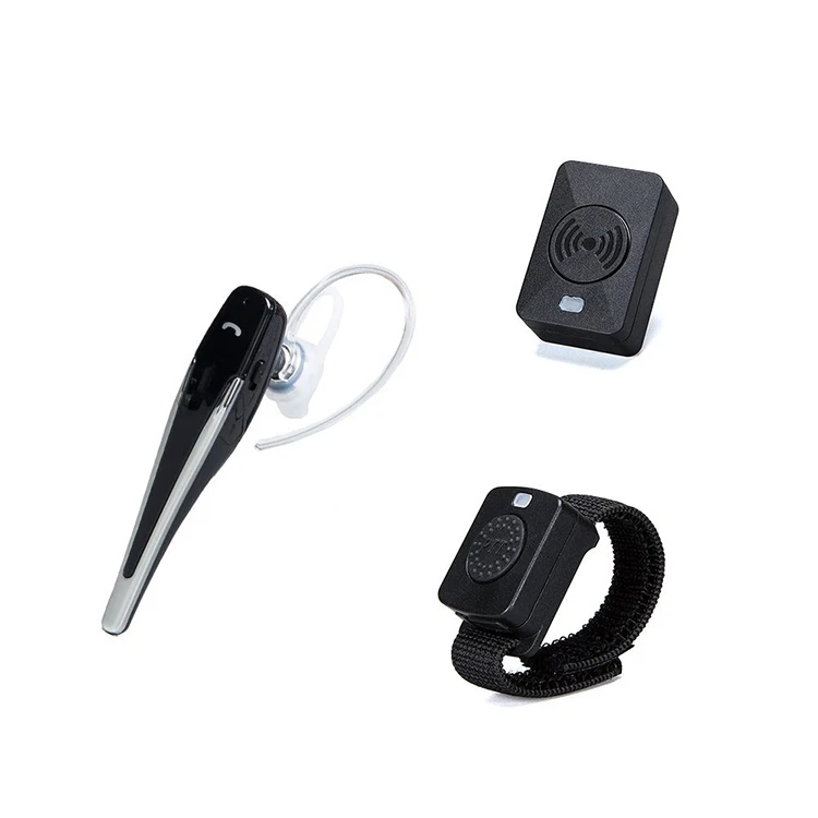 Wireless Intercom Headset Earphone with Bluetooth Adapter Blue for Two-Way Walkie Talkie Radio
