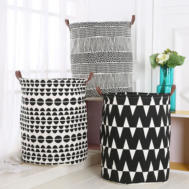Waterproof Portable Foldable Collapsible Laundry Hamper Dirty Clothes Storage Cotton Laundry Basket