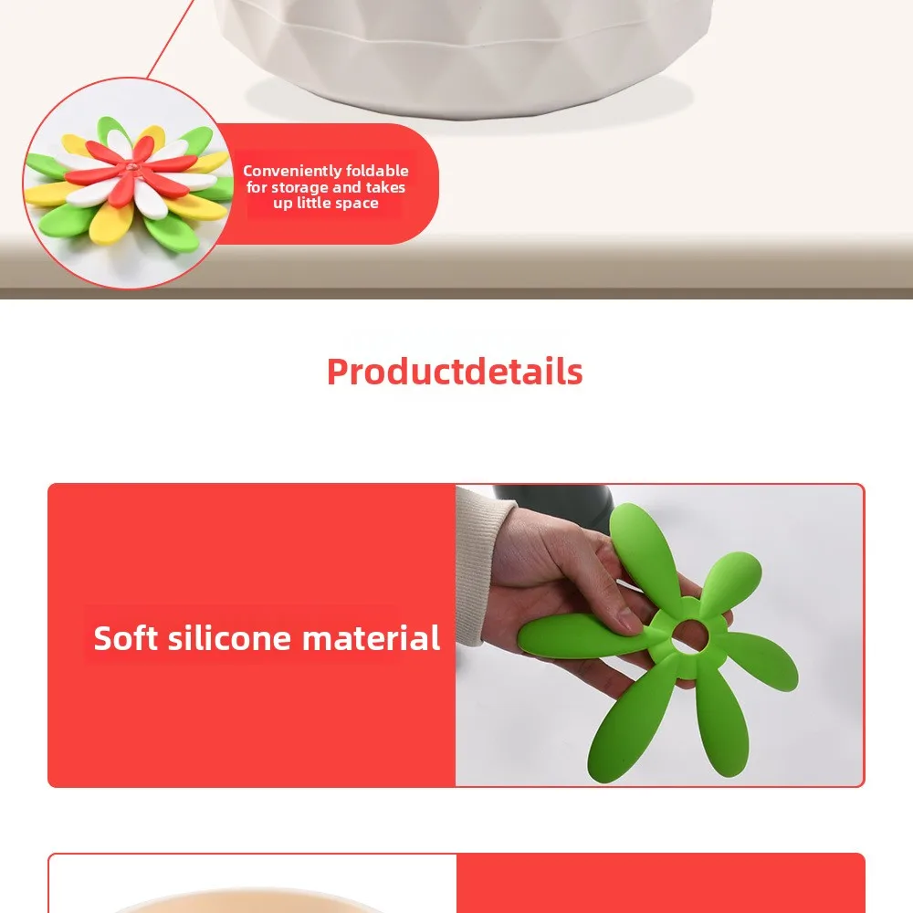 Modern Design Silicone Insulated Coaster Dining Mat Succulent Shaped High-Temperature Resistance for Coffee Pot Mat Decorations factory