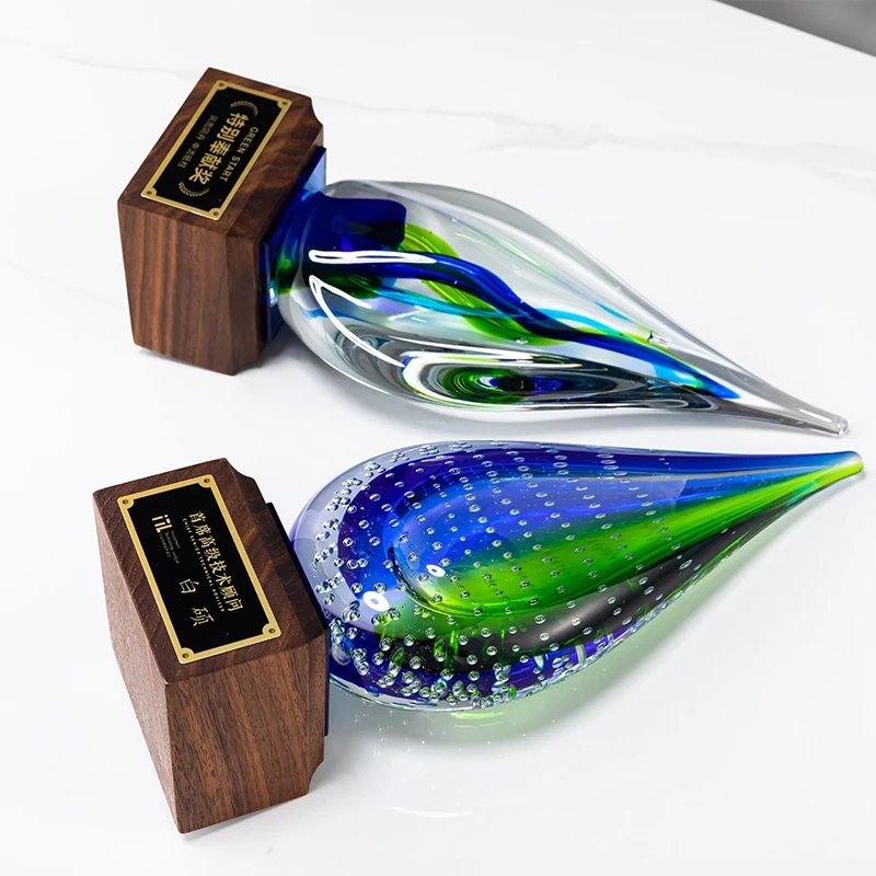 Factory wholesale custom new Hand-made glass trophy